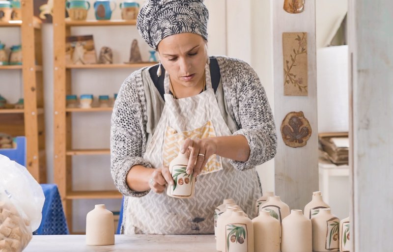 Variety of kosher snacks and handmade crafts from Israel