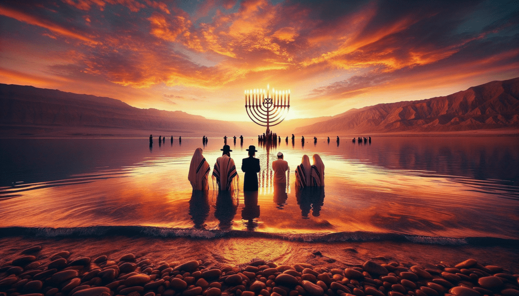Image illustrating: The sea splitting wasn’t just a physical escape—it was a spiritual transformation. The Israelites were no longer slaves. They were a people with a purpose, guided by faith and a shared destiny. This moment became a cornerstone of Jewish identity, symbolizing liberation and divine protection.