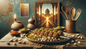 Image illustrating:Pistachio Kebab with Israeli Spices and Herbs