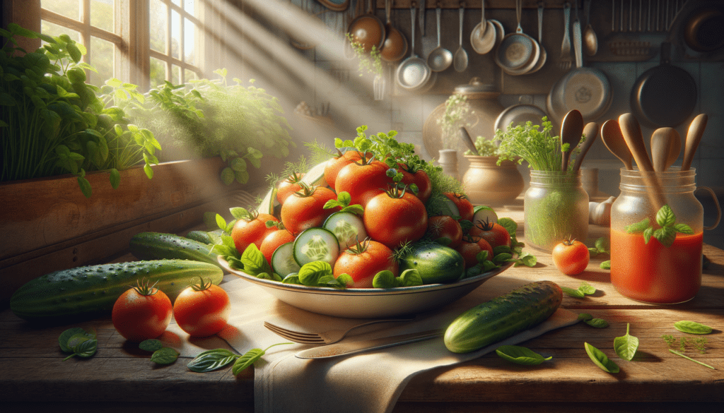 Colorful bowl of fresh Israeli salad with tomatoes and cucumbers