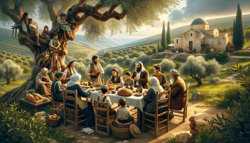 Group of Israeli volunteers packing food boxes for families