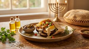 Image illustrating:Authentic Sabich: A Taste of Israeli Tradition
