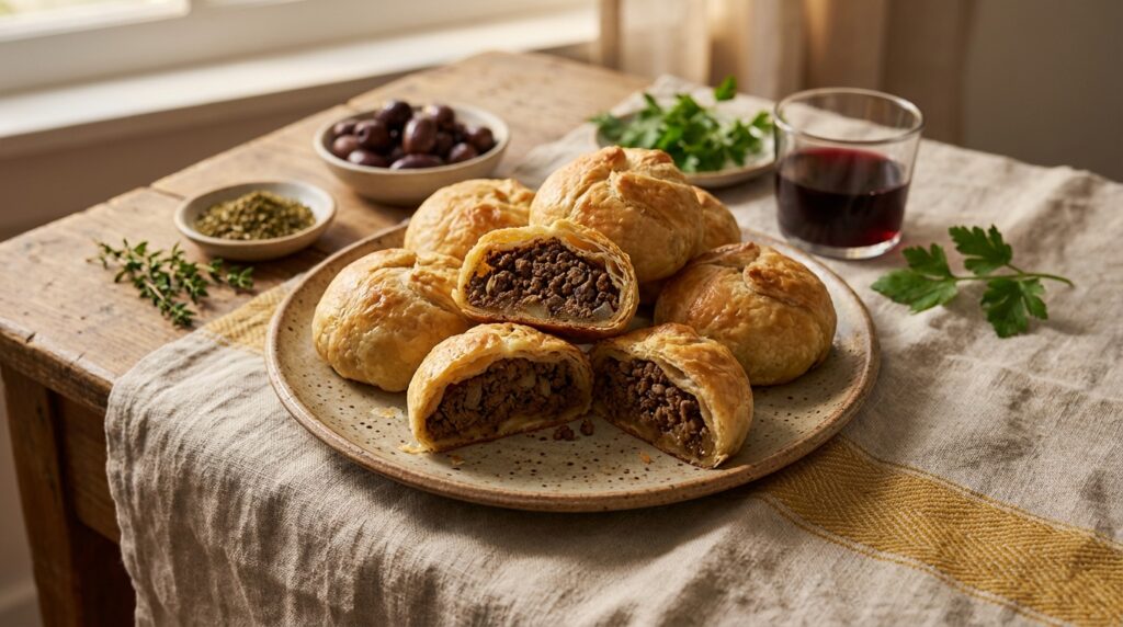 Image illustrating:Savory Beef Knishes from Israel