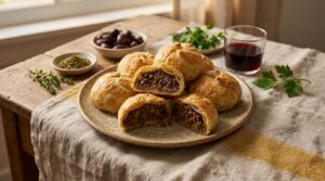 Image illustrating:Savory Beef Knishes from Israel