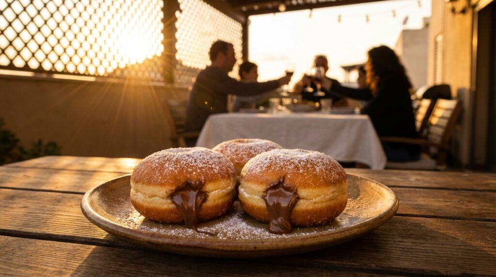 Image illustrating:Indulge in Bomboloni alla Nutella
