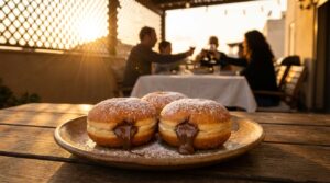 Image illustrating:Indulge in Bomboloni alla Nutella