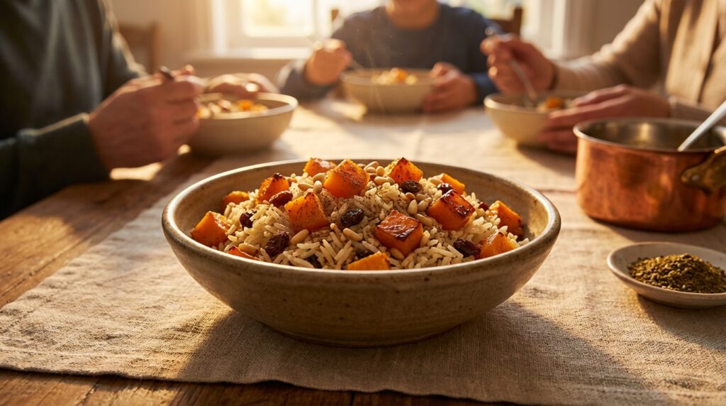 Image illustrating:Butternut Squash and Rice Delight