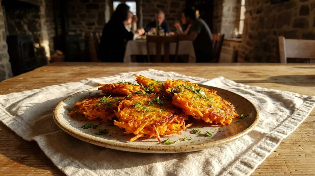 Image illustrating:Savor the Flavor of Homemade Carrot Latkes
