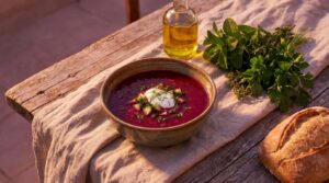 Image illustrating:Refreshing Cold Borscht: A Taste of Israeli Tradition