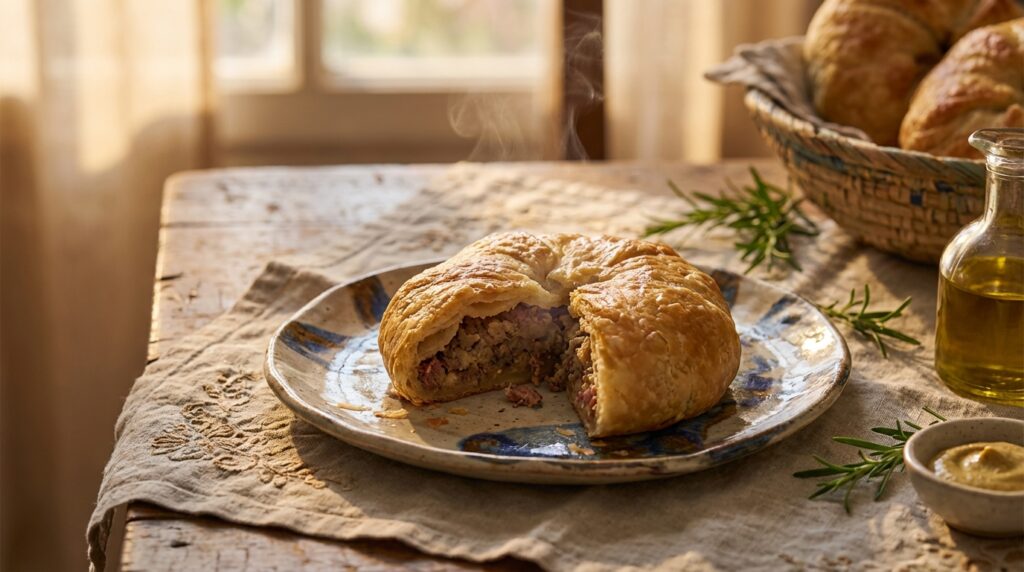 Image illustrating:Delicious Corned Beef Knish Recipe