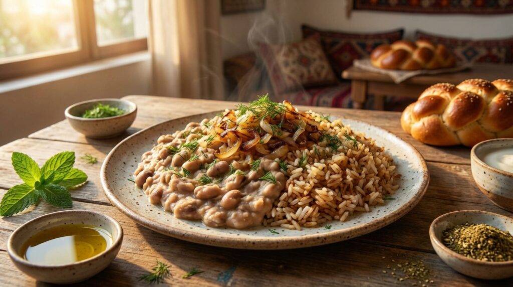 Image illustrating:Delicious Fava Bean Rice Delight