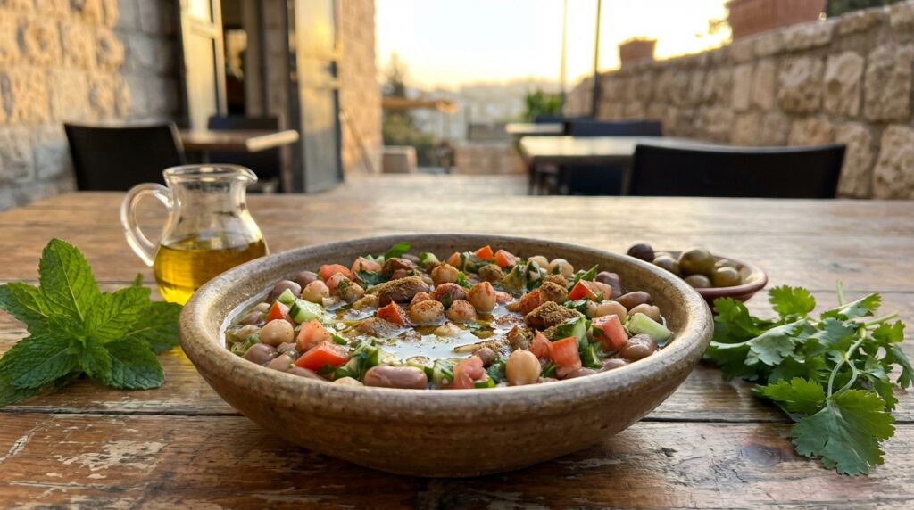 Image illustrating:Traditional Foul Salad: A Taste of Israeli Heritage