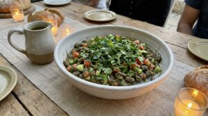 Image illustrating:Aromatic Foul Salad with Fresh Herbs