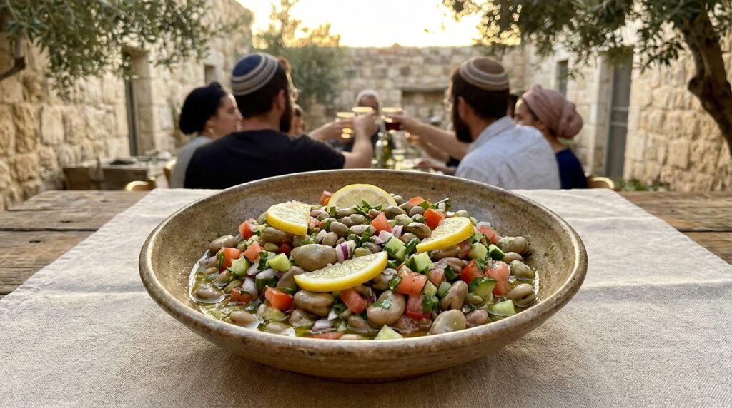 Image illustrating:Authentic Foul Salad from Israeli Kitchens