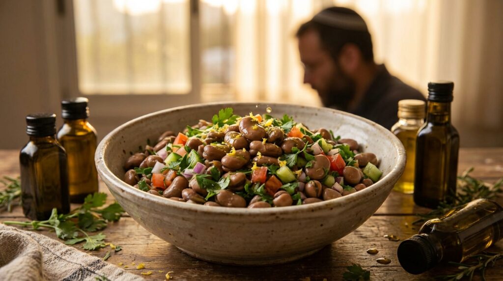 Image illustrating:Authentic Israeli Foul Salad Experience