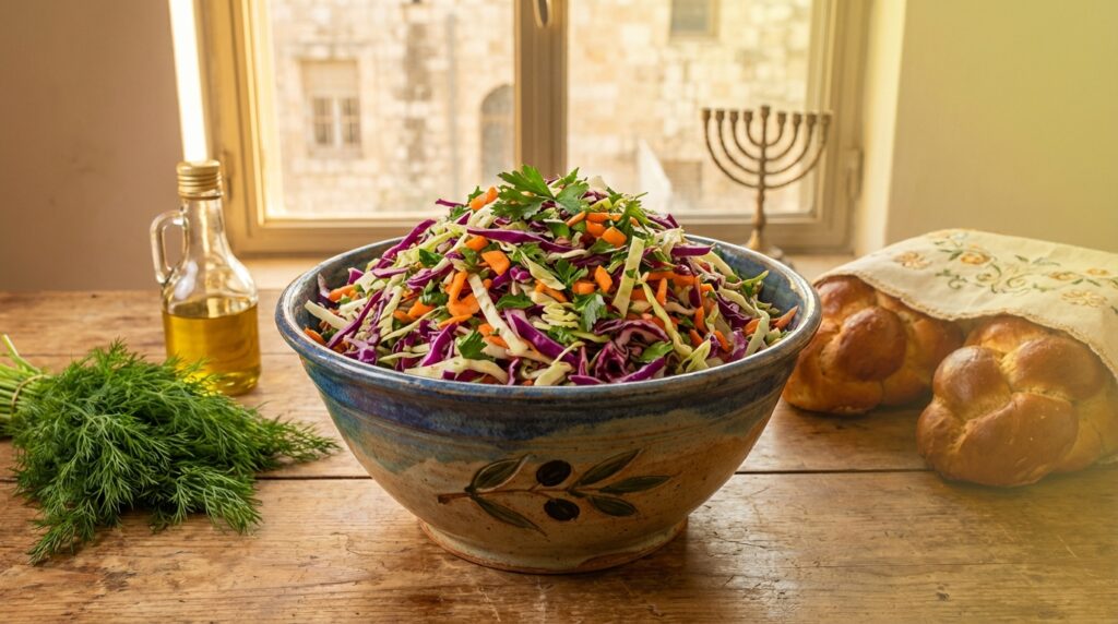 Image illustrating:Fresh and Flavorful Israeli Cabbage Salad