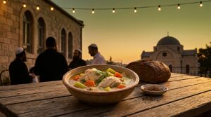 Image illustrating:Hearty Israeli Chicken Soup for Pre-Yom Kippur