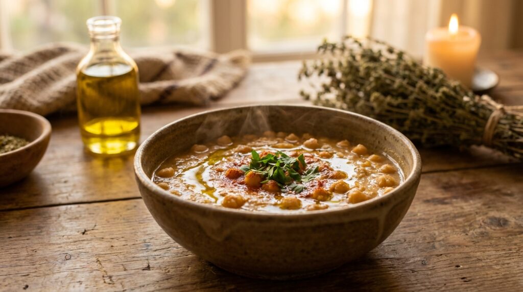 Image illustrating:Authentic Israeli Chickpea Stew