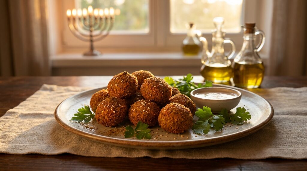 Image illustrating:Authentic Israeli Falafel Delight