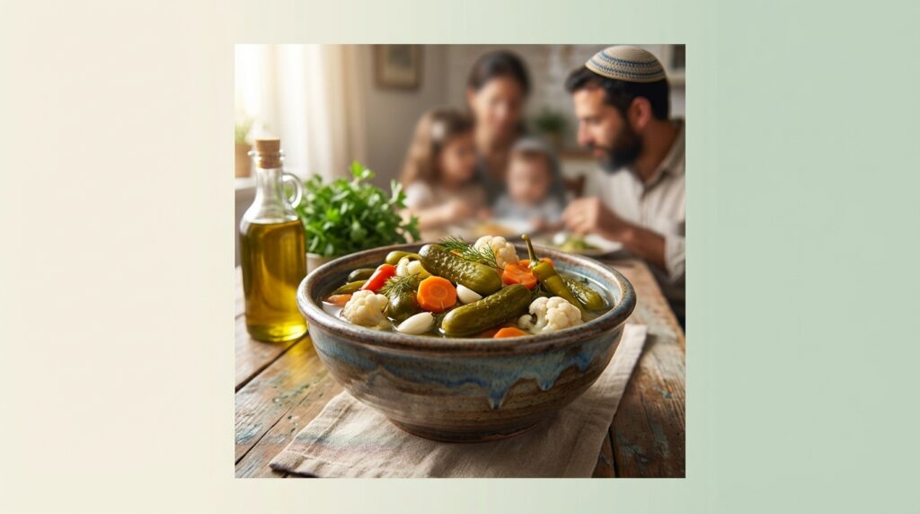 Image illustrating:Authentic Israeli Pickles Recipe
