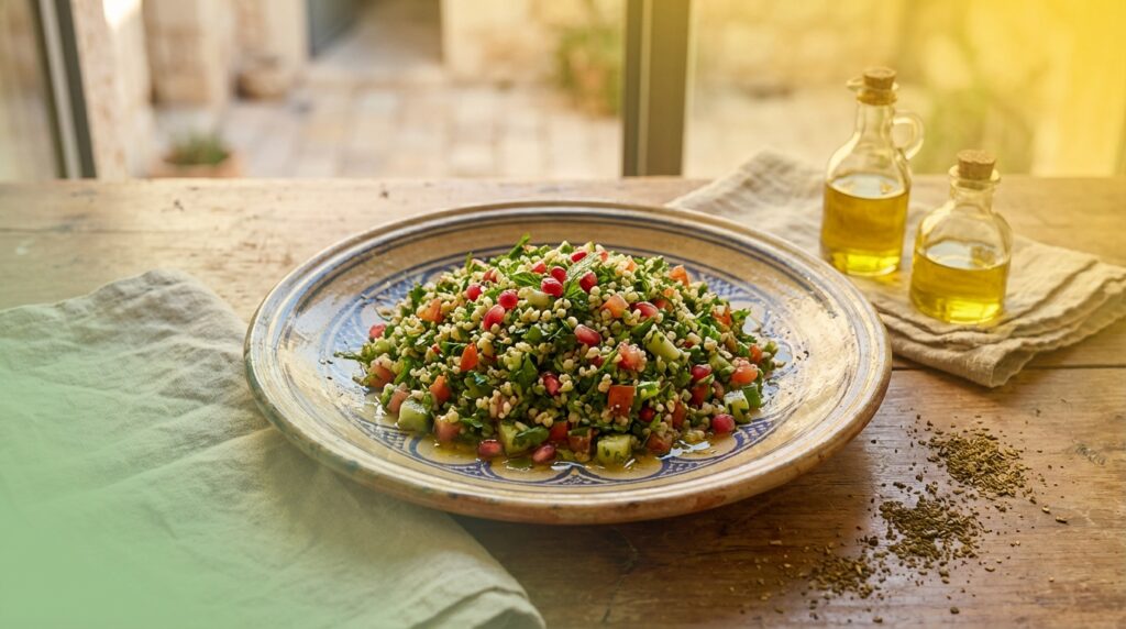 Image illustrating:Authentic Israeli Tabbouleh Salad