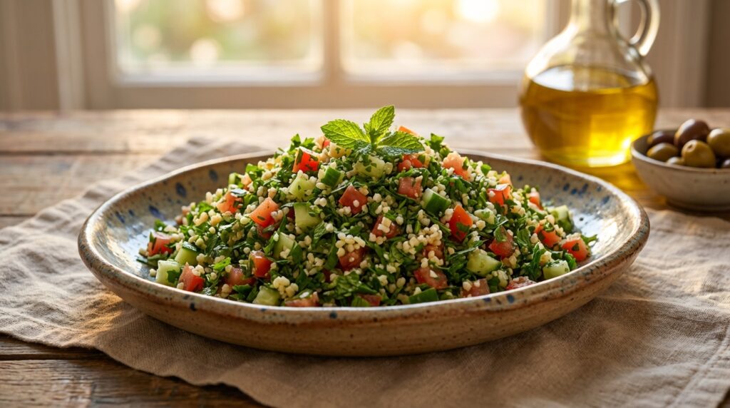 Image illustrating:Vibrant Israeli Tabbouleh Salad