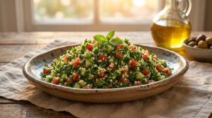 Image illustrating:Vibrant Israeli Tabbouleh Salad
