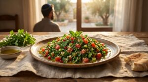 Image illustrating:Delicious Israeli Tabbouleh Salad