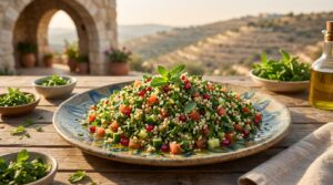 Image illustrating:Vibrant Israeli Tabbouleh Salad