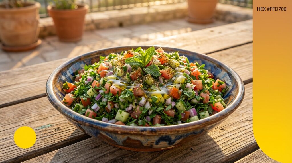 Image illustrating:Vibrant Israeli Tabbouleh Salad