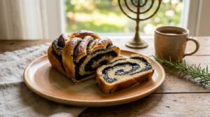 Image illustrating:Traditional Jewish Poppy Seed Roll