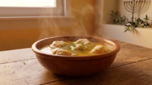 Image illustrating:Heartwarming Kreplach Soup Recipe