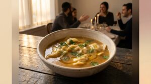 Image illustrating:Traditional Kreplach Soup Recipe