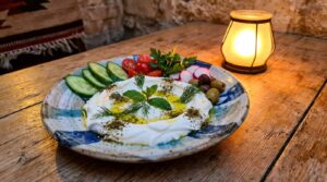 Image illustrating:Refreshing Labneh Salad with Israeli Flavors