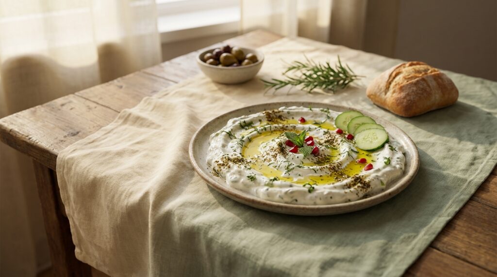 Image illustrating:Refreshing Labneh Tzatziki Delight