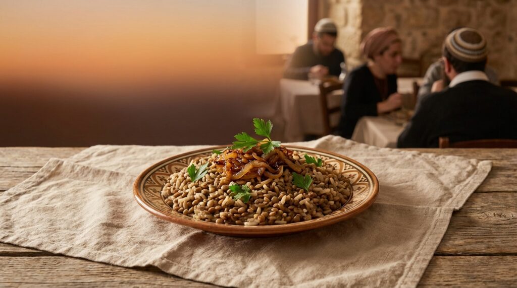 Image illustrating:Traditional Lentils and Rice Delight