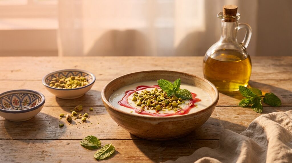 Image illustrating:Creamy Malabi: A Taste of Israeli Tradition