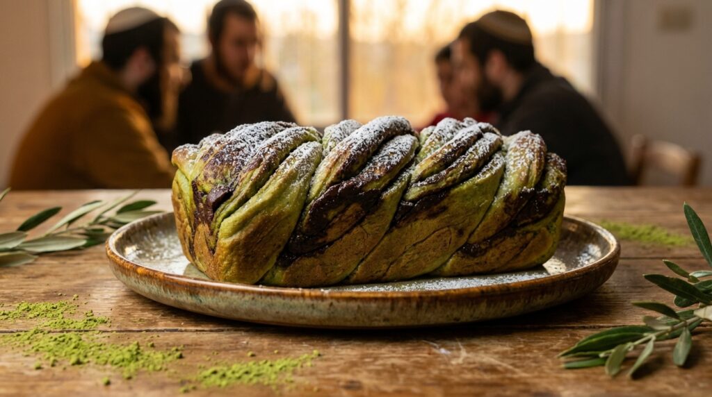Image illustrating:Deliciously Unique Matcha Babka