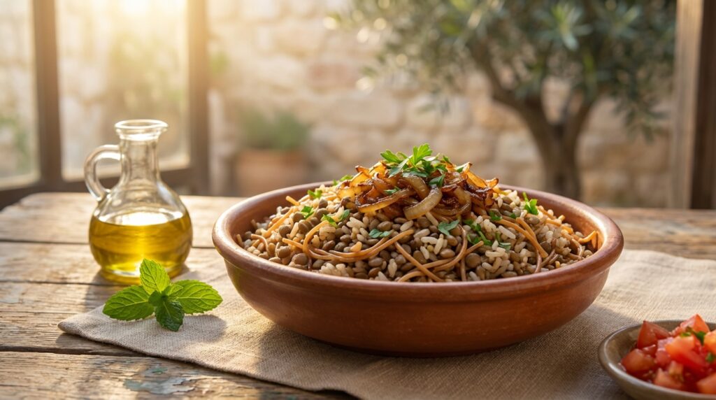 Image illustrating:Noodles and Rice: A Middle Eastern Comfort Dish