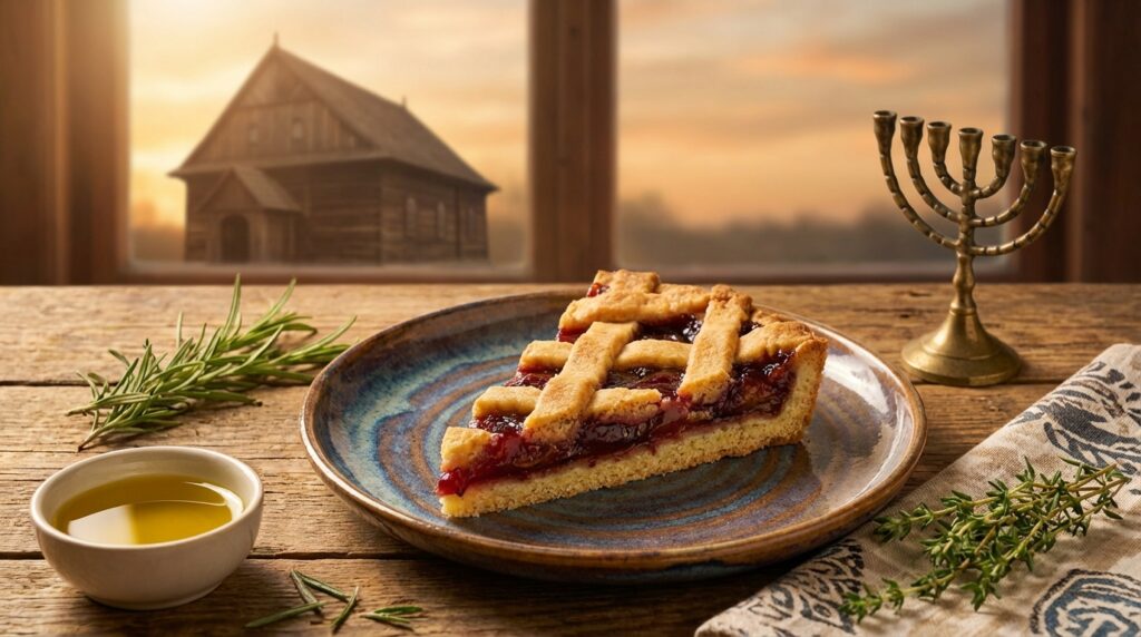 Image illustrating:Delicious Plum Jam Cake from Israeli Kitchens