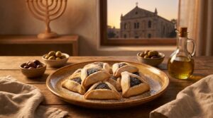 Image illustrating:Traditional Poppy Seed Hamantaschen Delight