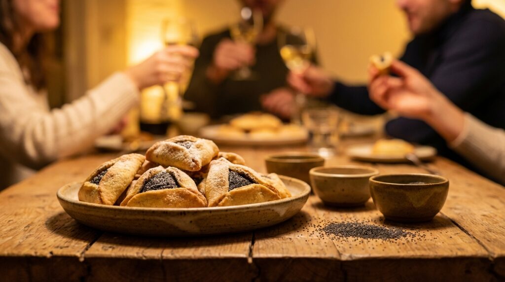 Image illustrating:Traditional Poppy Seed Hamantaschen Delight