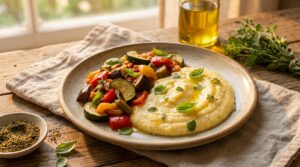 Image illustrating:Savor the Harmony of Ratatouille and Polenta