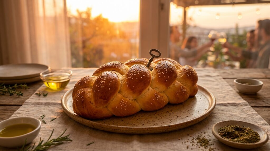 Image illustrating:Baking Shlissel Challah for Prosperity