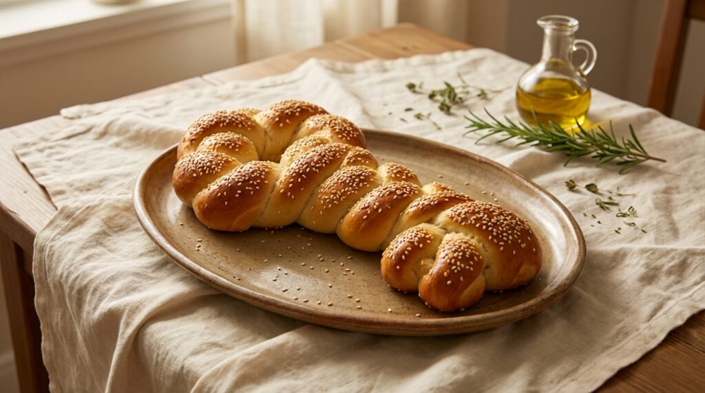 Image illustrating:Traditional Shlissel Challah for Prosperity