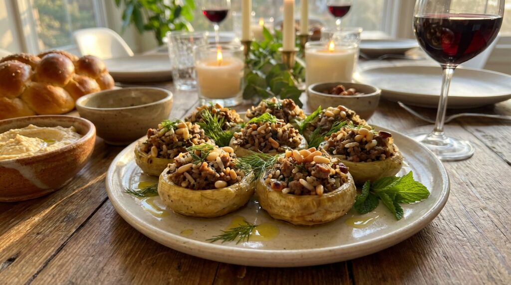 Image illustrating:Delicious Stuffed Artichoke Bottoms