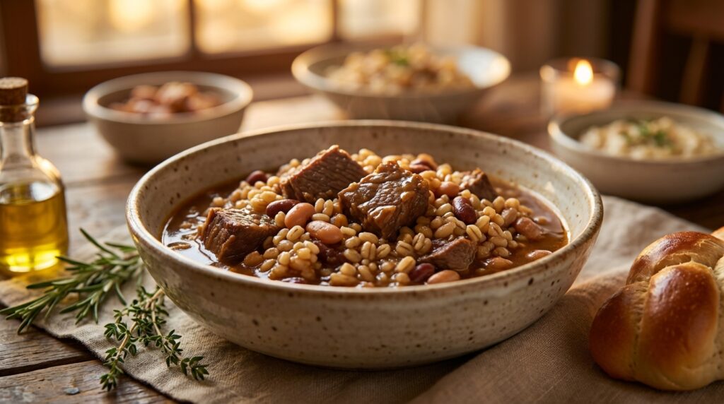 Image illustrating:Traditional Cholent: A Hearty Ashkenazi Stew