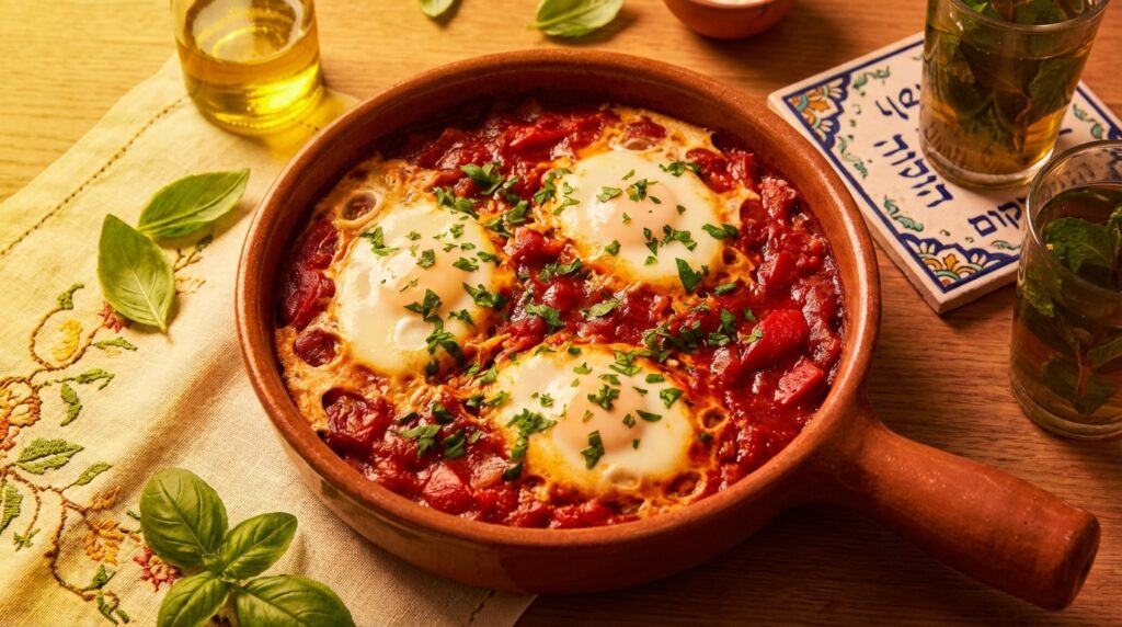 Image illustrating:Traditional Shakshuka: A Taste of Israel