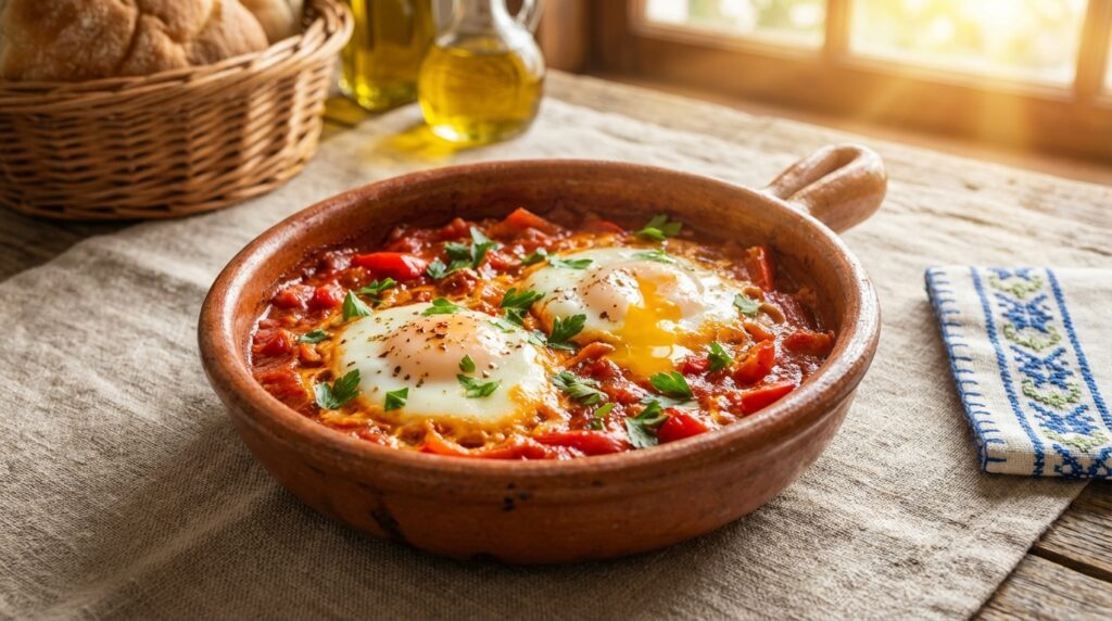 Image illustrating:Traditional Shakshuka: A Taste of Israel