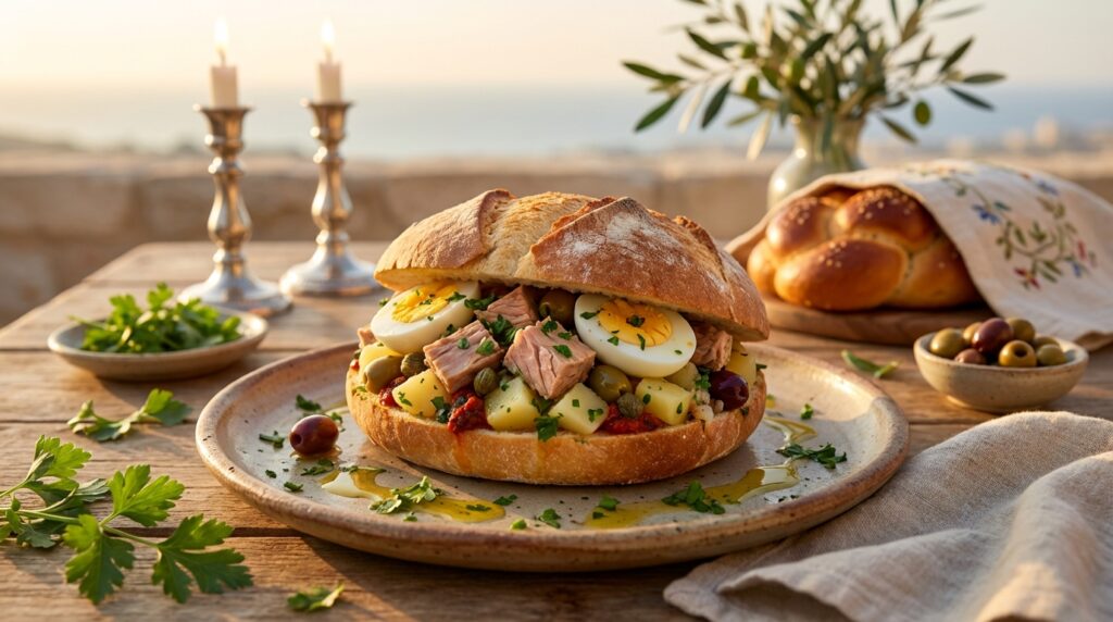 Image illustrating:Tunisian Tuna Sandwich Delight
